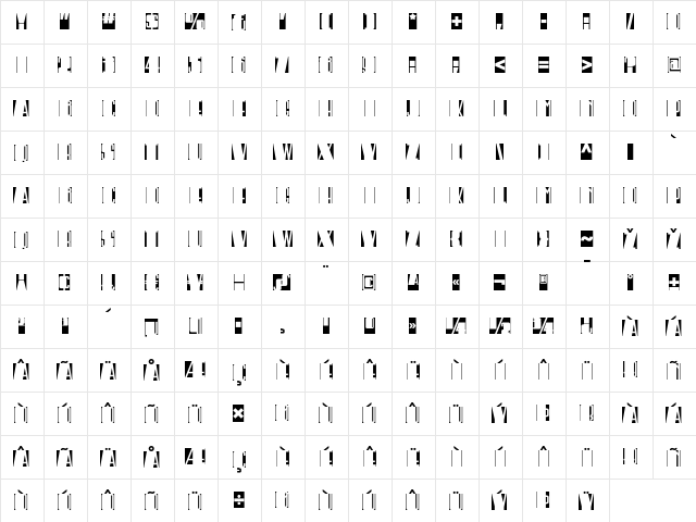 Escondido NF Regular  glyph index