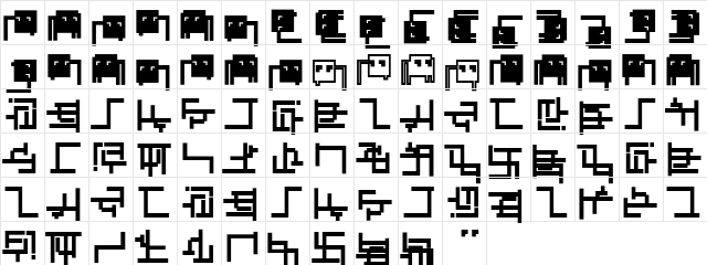 Abstracta Bold  glyph index