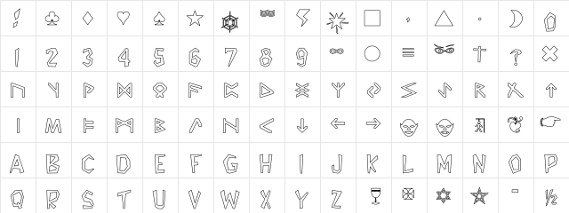 Cairo Ho Regular  glyph index