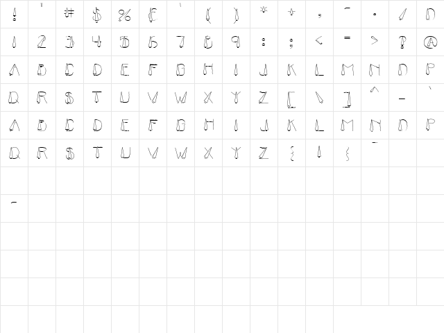 CK Tall Trees 1  glyph index