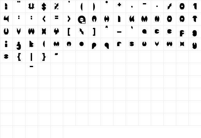 DRAGON FLY-Filled Regular  glyph index