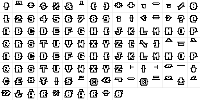 Connected Characters Regular  glyph index