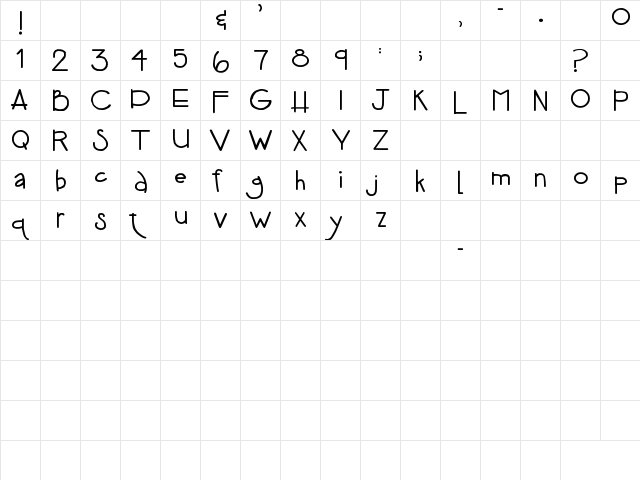 SP Spence Regular  glyph index