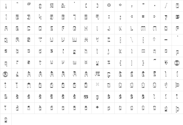 FZ DIGITAL 5 HOLLOW Normal  glyph index