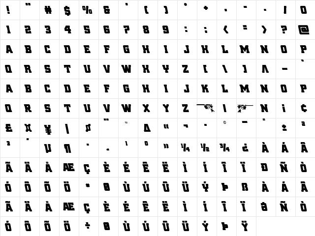 Red Delicious Leftalic Italic  glyph index