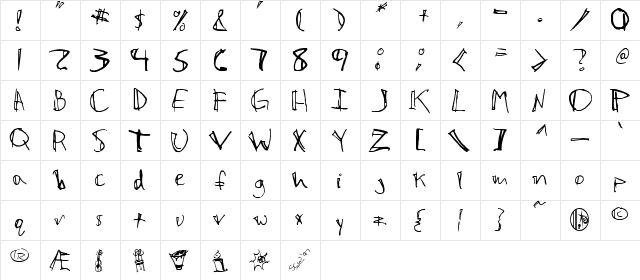 Caf預op Regular  glyph index