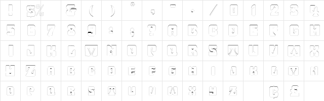WavyOrnamentalOutline Regular  glyph index