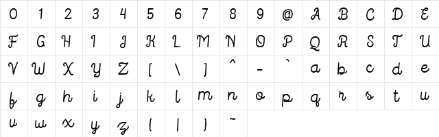 Routerline Free Version Regular  glyph index