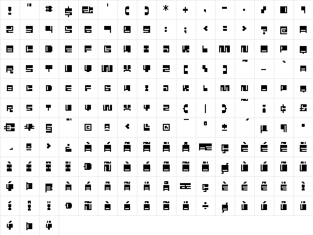 Mezcal-SmallCaps Regular  glyph index