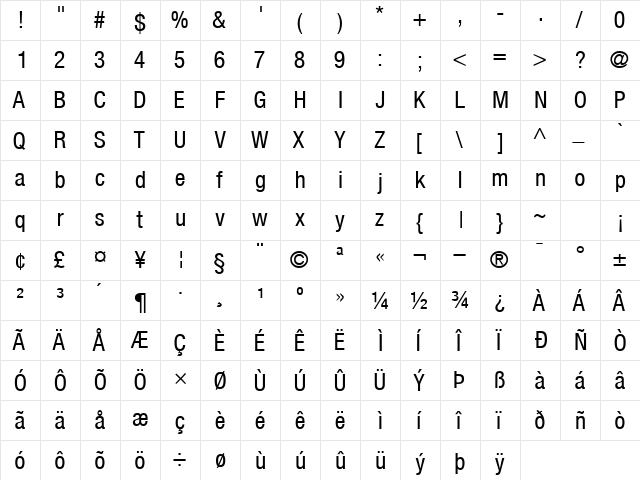 ContextRepriseCondSSK Regular  glyph index