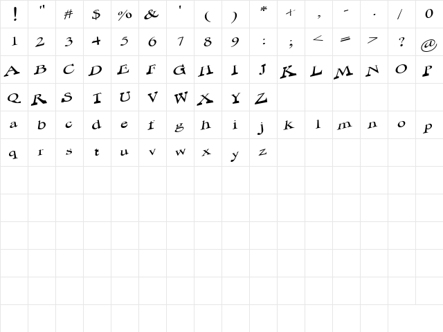 No Control Regular  glyph index
