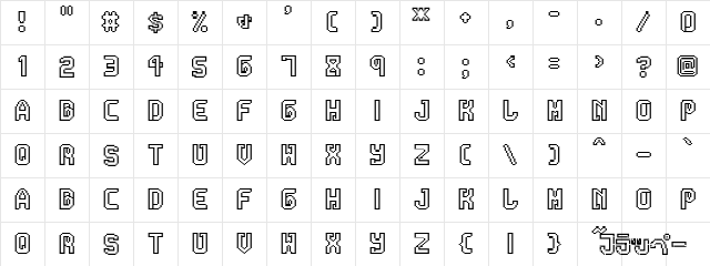Everything Regular  glyph index