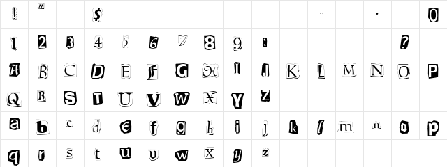 Powell Regular  glyph index