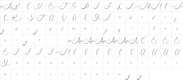 Raysha Moonly Demo Regular  glyph index