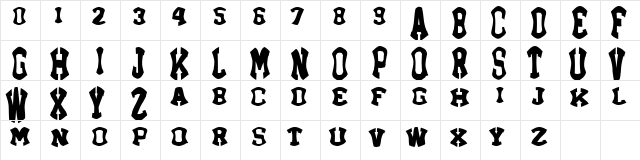 BlueMirth Regular  glyph index