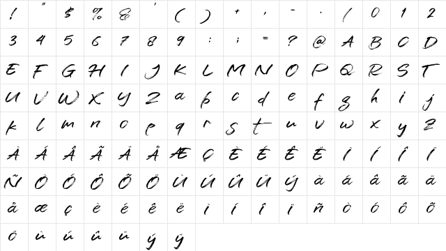 Sentury Regular  glyph index