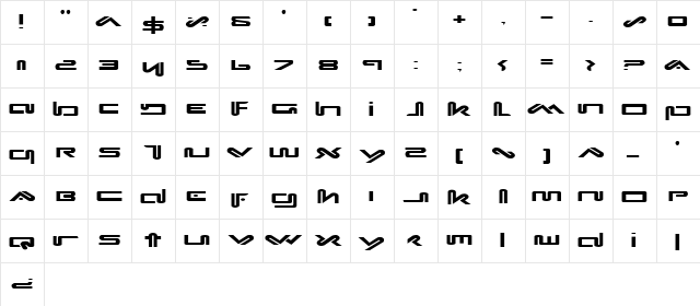 Xephyr Expanded Expanded  glyph index