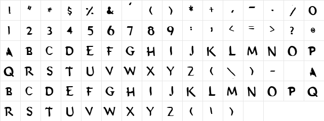 Schooldaze Normal  glyph index