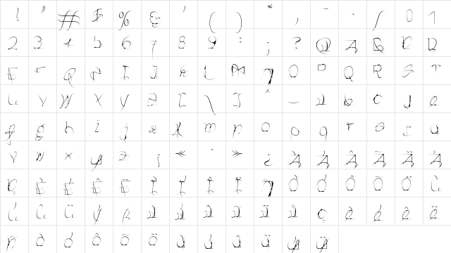Heartbeats Regular  glyph index