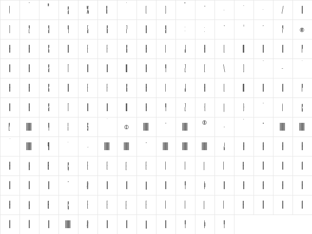 Barcode Three  glyph index