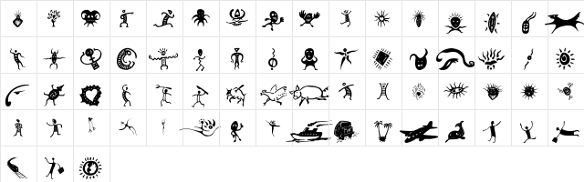 Rhodkhil Piqnik Regular  glyph index