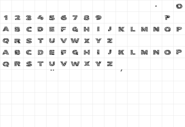 Kwixter Sketch Regular  glyph index
