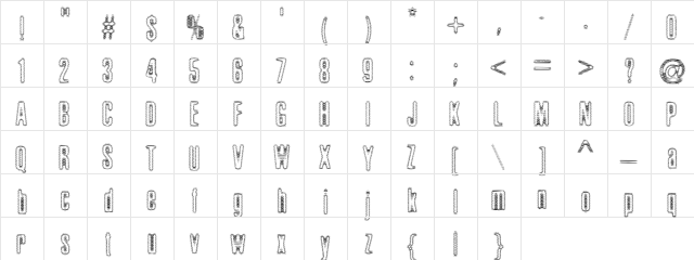 Brillo Light  glyph index