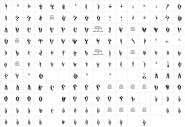 sputnyk nad tochkamy (eval) Regular  glyph index