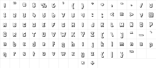Bonk Offset Regular  glyph index