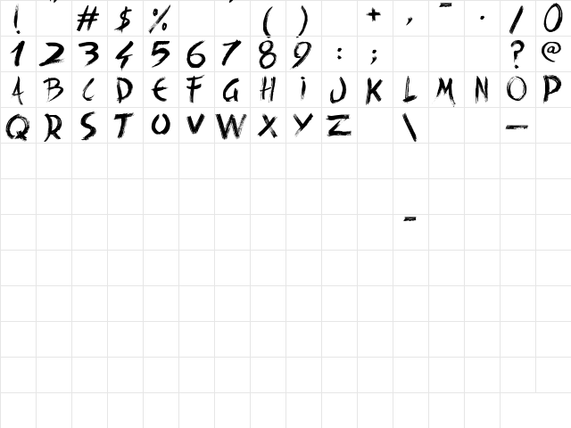 Back Ride 342 Regular  glyph index