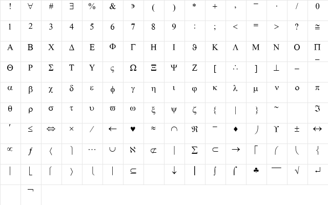 GedeaGrA Regular  glyph index