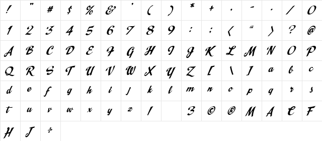 CC Spills Medium  glyph index