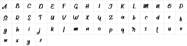 Cursey FREE Regular  glyph index