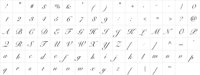 Fleur Light Regular  glyph index