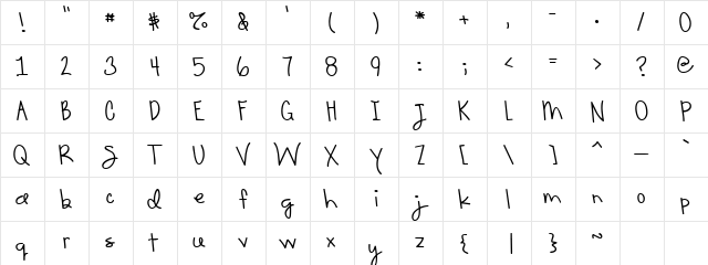 CK On the Go Regular  glyph index