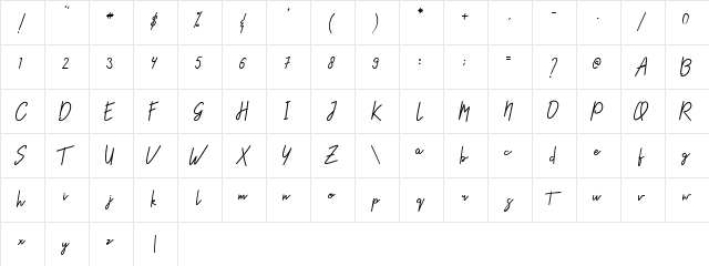 Styniar Regular  glyph index