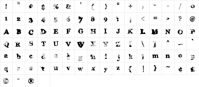 Grease Monkey Regular  glyph index
