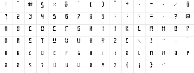 SPACE PEZ College  glyph index