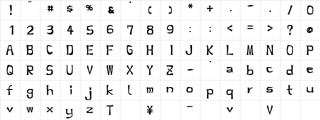 res&#56437ra Regular  glyph index