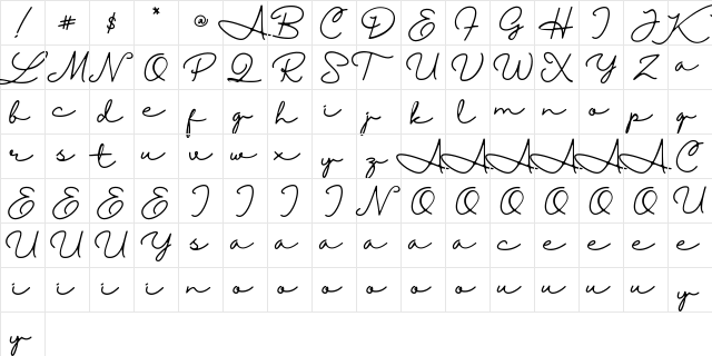 Halimun Regular  glyph index