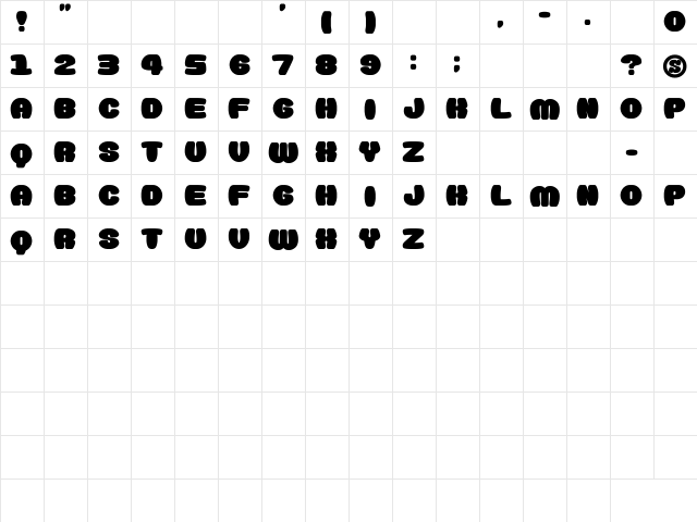 Doughnut Monster__G Regular  glyph index