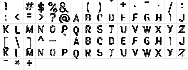 RED Peppers Regular  glyph index