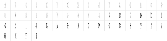 Sajou Fancy Gothic Regular  glyph index