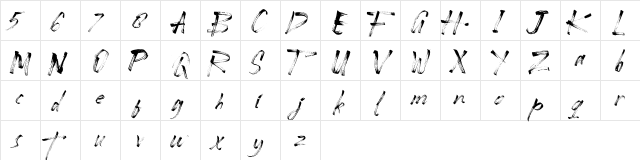 Contradiction Regular  glyph index