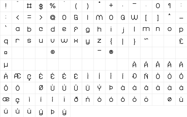 Soup Recipe-Light Regular  glyph index