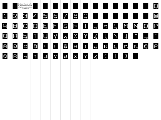 Ruban Dismoi Tryout Regular  glyph index
