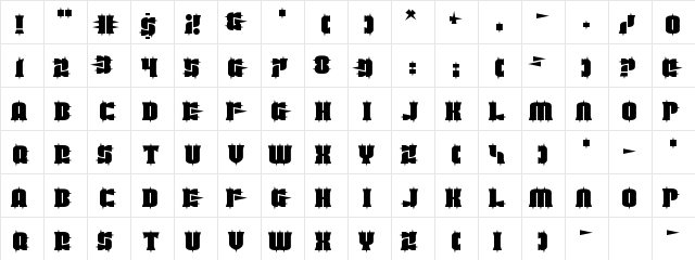 Guest Circus Paradiso Regular  glyph index