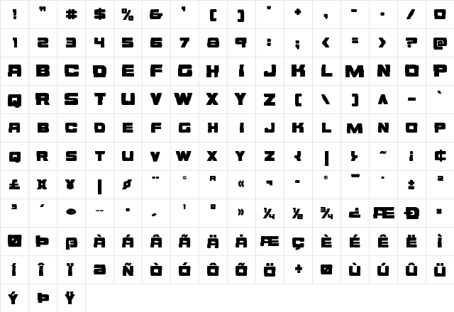 Ore Crusher Bold Bold  glyph index