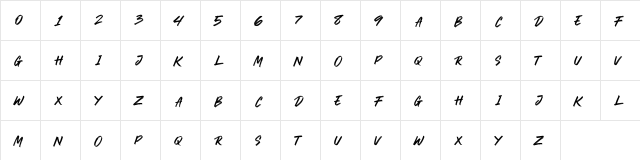 CRACKROCK Regular  glyph index