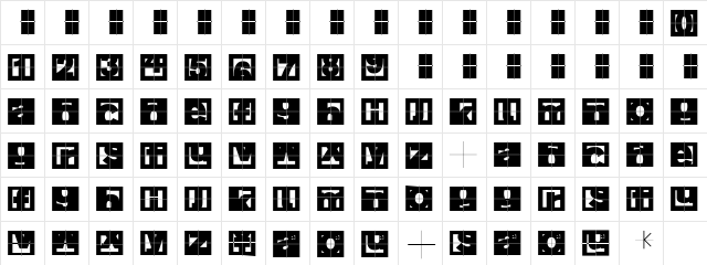 FragmentCaps Regular  glyph index